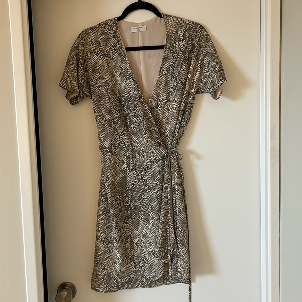 Aritzia Babaton Snakeskin Wrap Dress